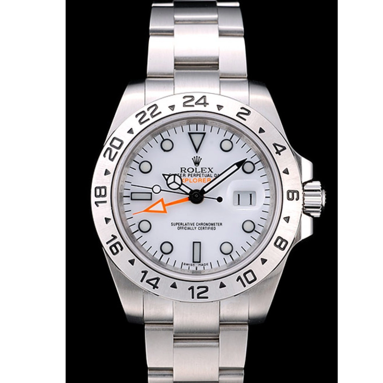 Watch Steel Stainless Rolex Explorer Bezel Dial White 0624